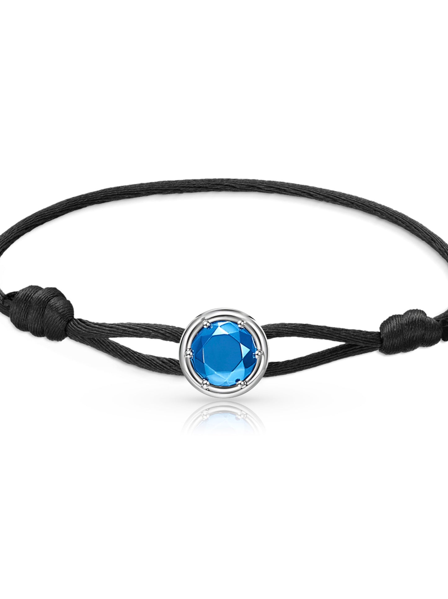 18k White Gold, Blue Gold Round Motif