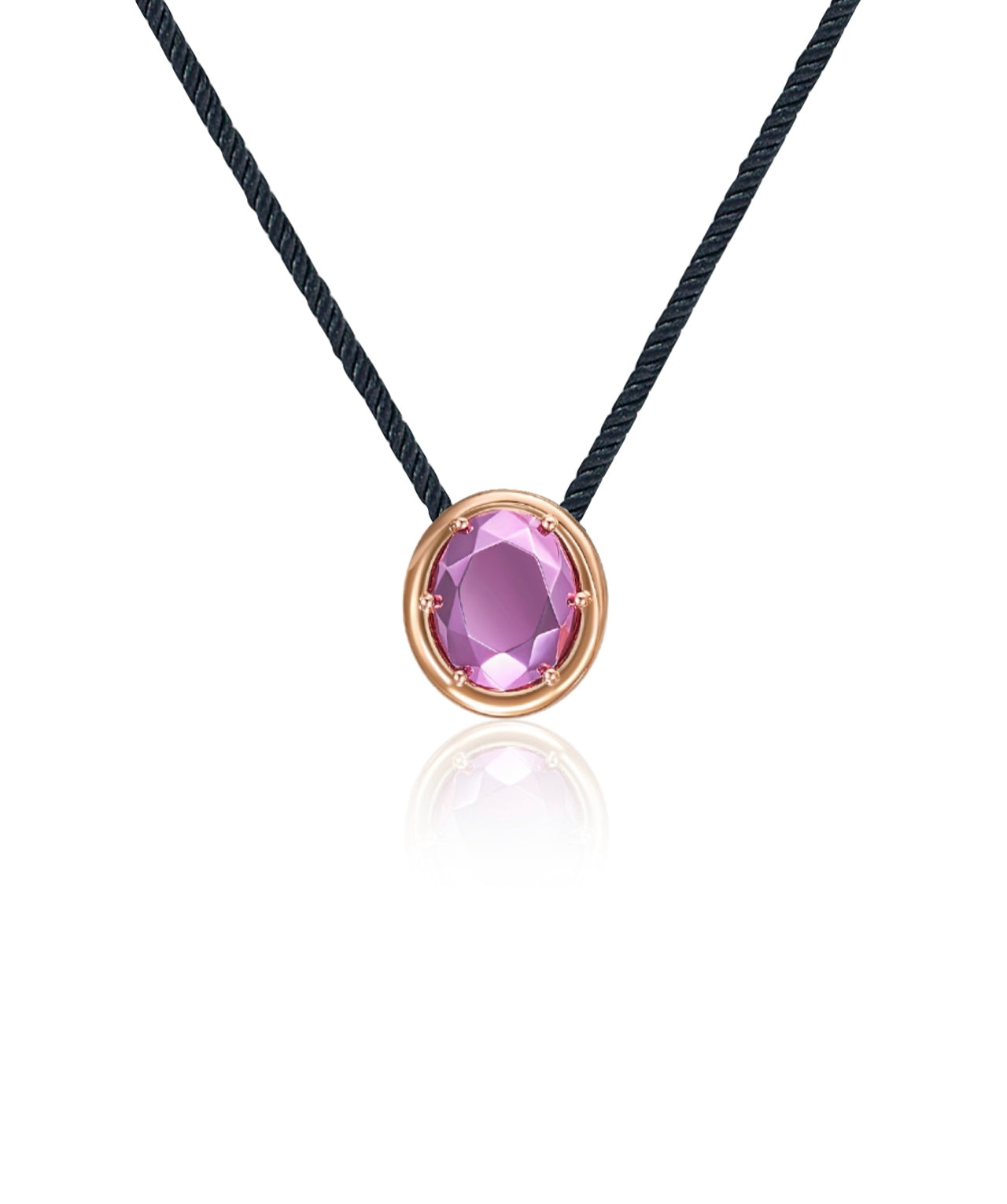 18k Rose Gold, Pink Gold Oval Motif