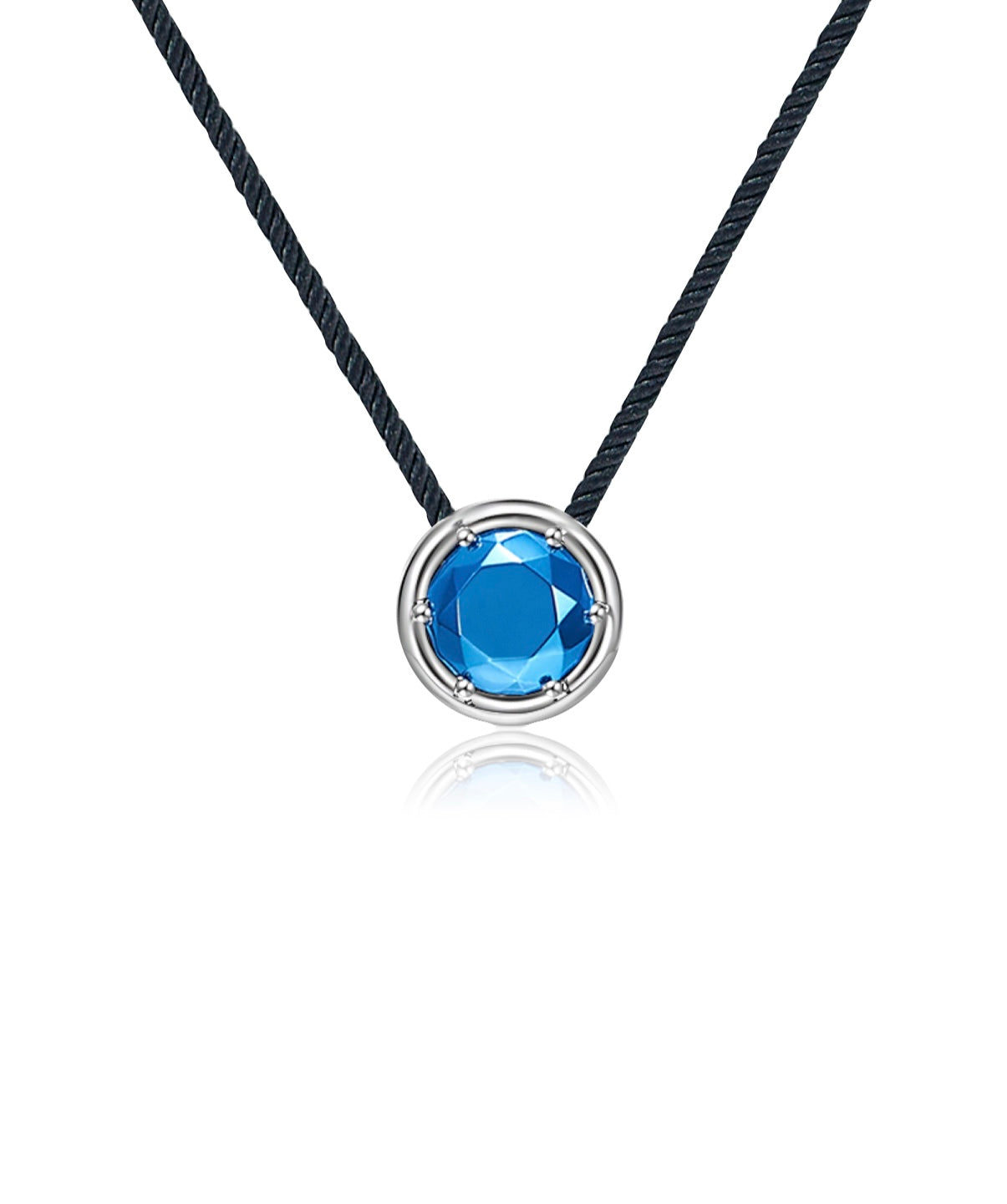 18k White Gold, Blue Gold Round Motif