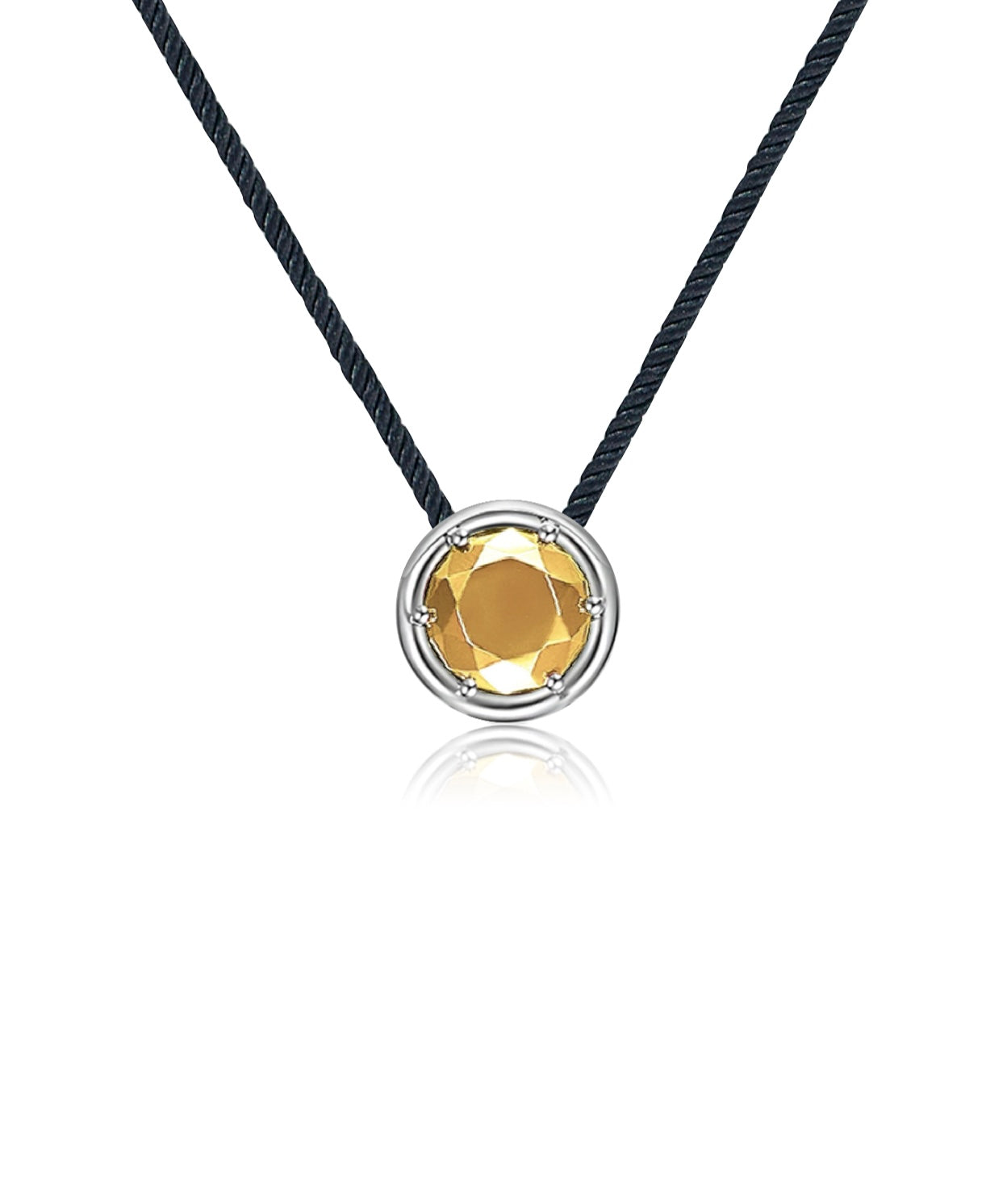 18k White Gold, Yellow Gold Round Motif