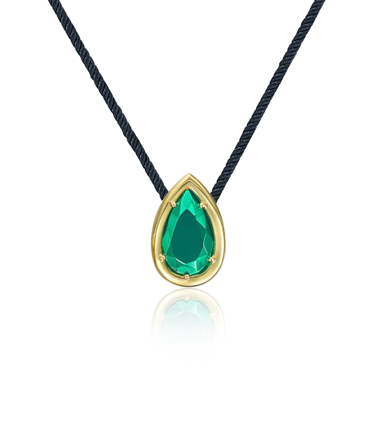 18k Yellow Gold, Green Gold Pear Motif