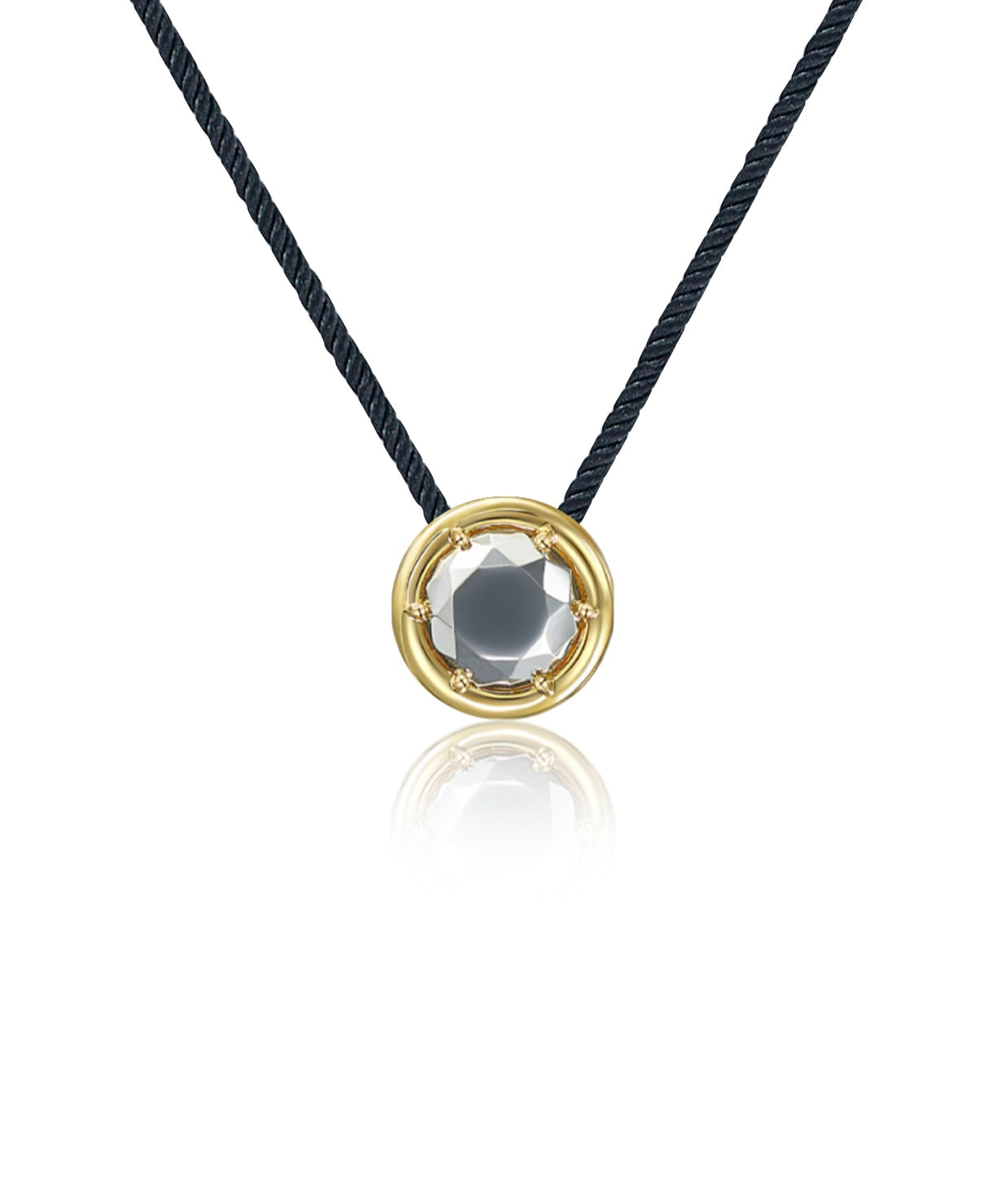 18k Yellow Gold, White Gold Round Motif