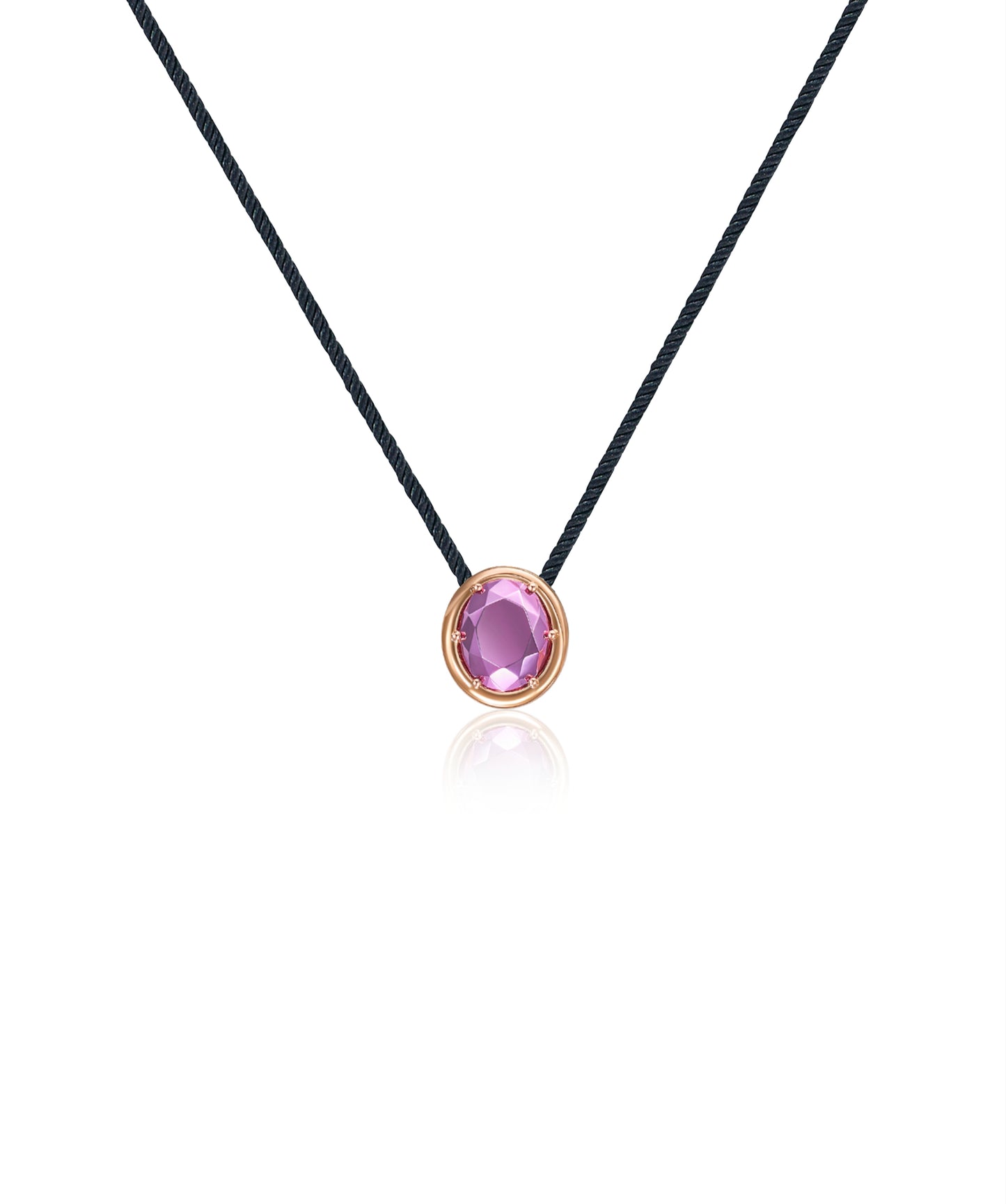 Tesui Sembra Pendant 18k Rose Gold Pink Gold Oval Motif