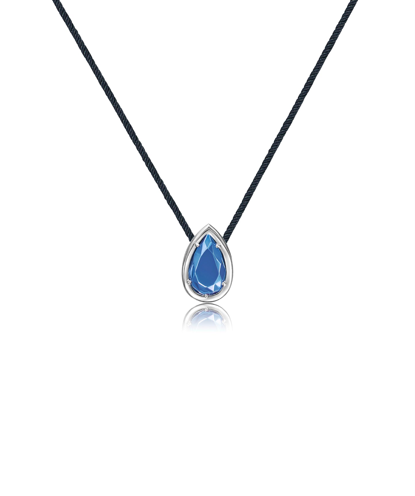 Tesui Sembra Pendant 18k White Gold & Blue Gold Pear Motif