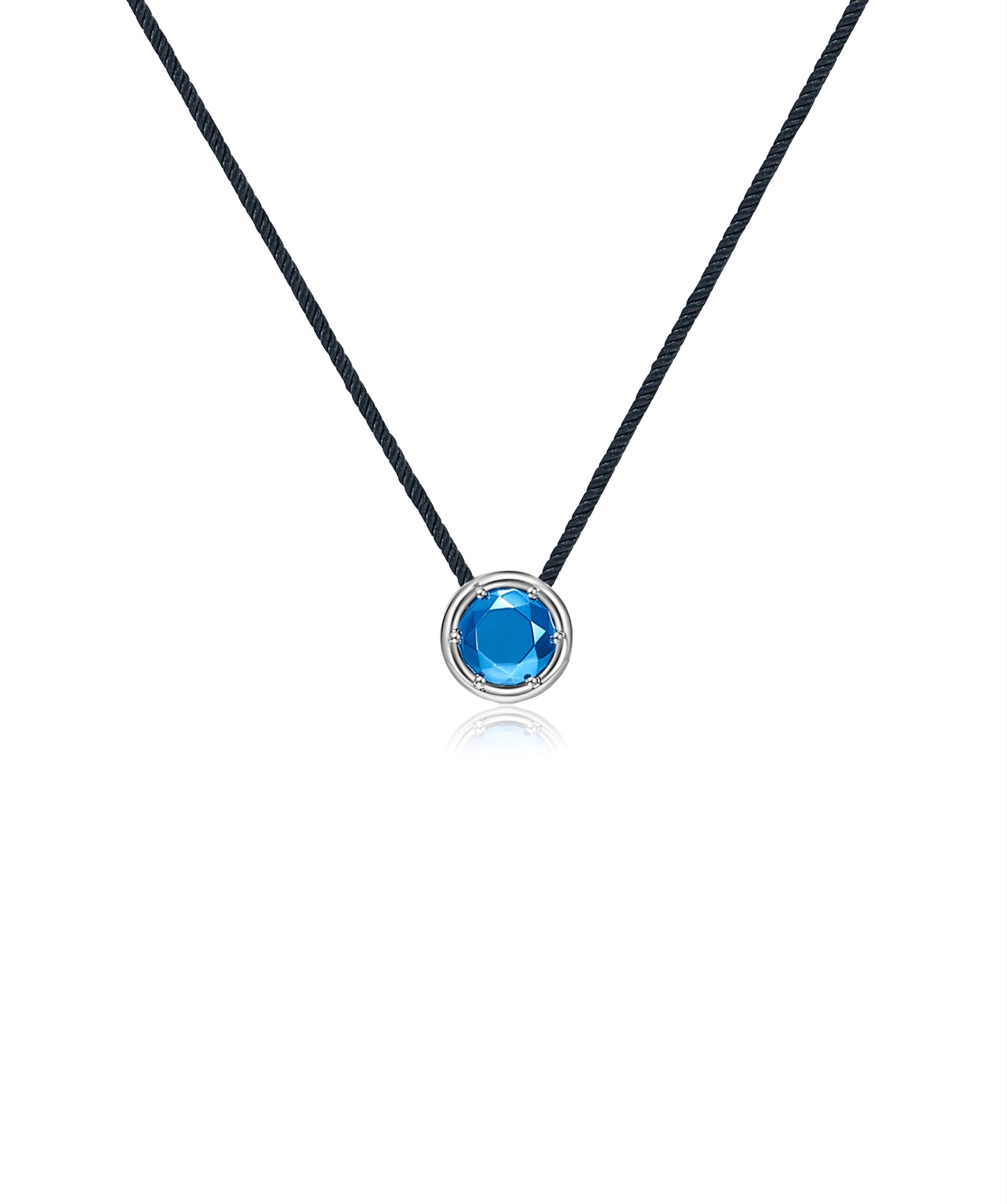 Tesui Sembra Pendant 18k White Gold & Blue Gold Round Motif