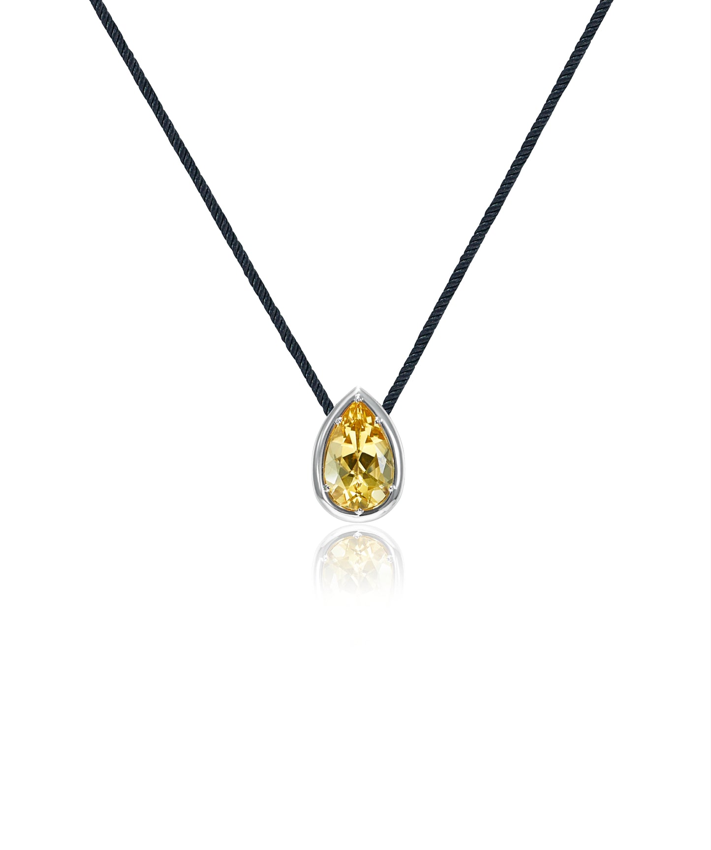 Tesui Sembra Pendant 18k White Gold & Yellow Citrine