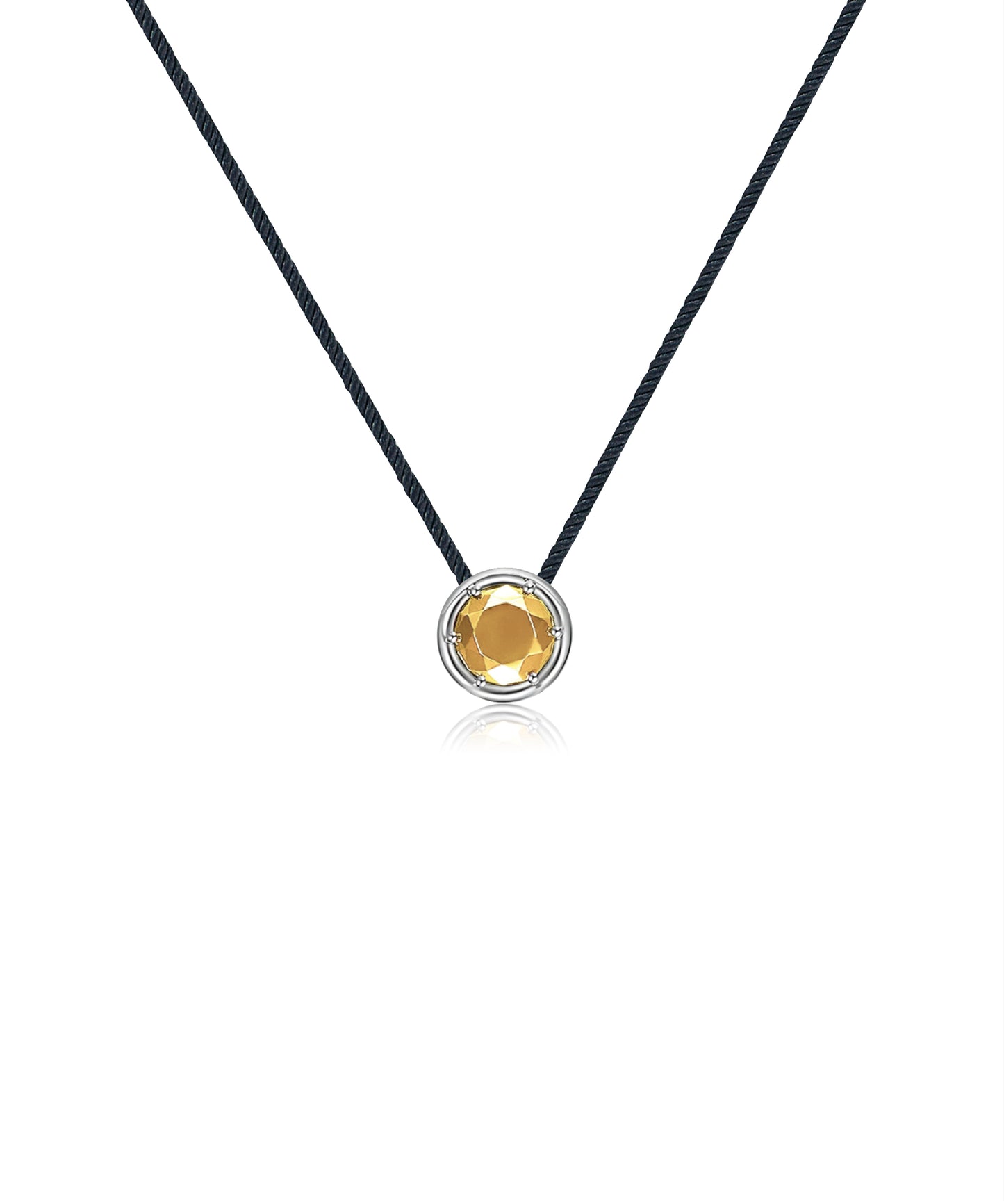 Tesui Sembra Pendant 18k White Gold & Yellow Gold Round Motif