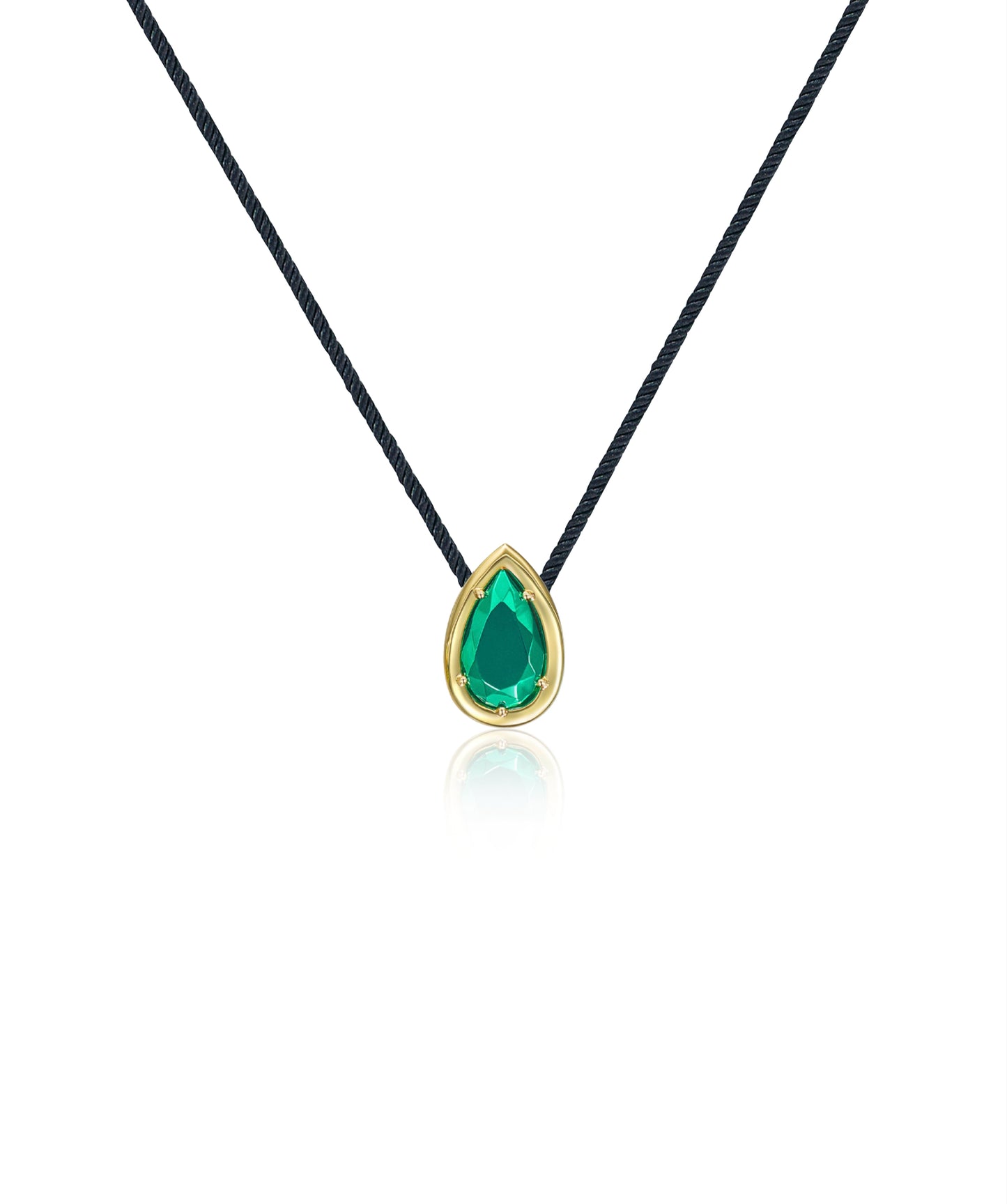 Tesui Sembra Pendant 18k Yellow Gold Green Gold Pear Motif
