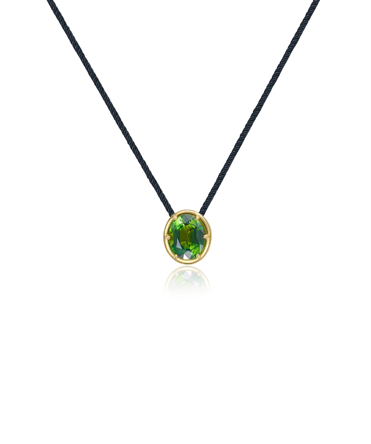 Tesui Sembra Pendant 18k Yellow Gold Green Tourmaline