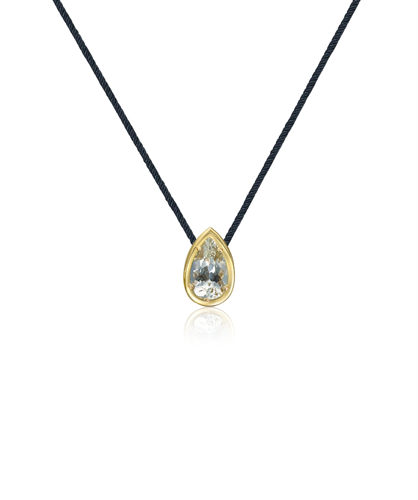 Tesui Sembra Pendant 18k Yellow Gold Pear Morganite