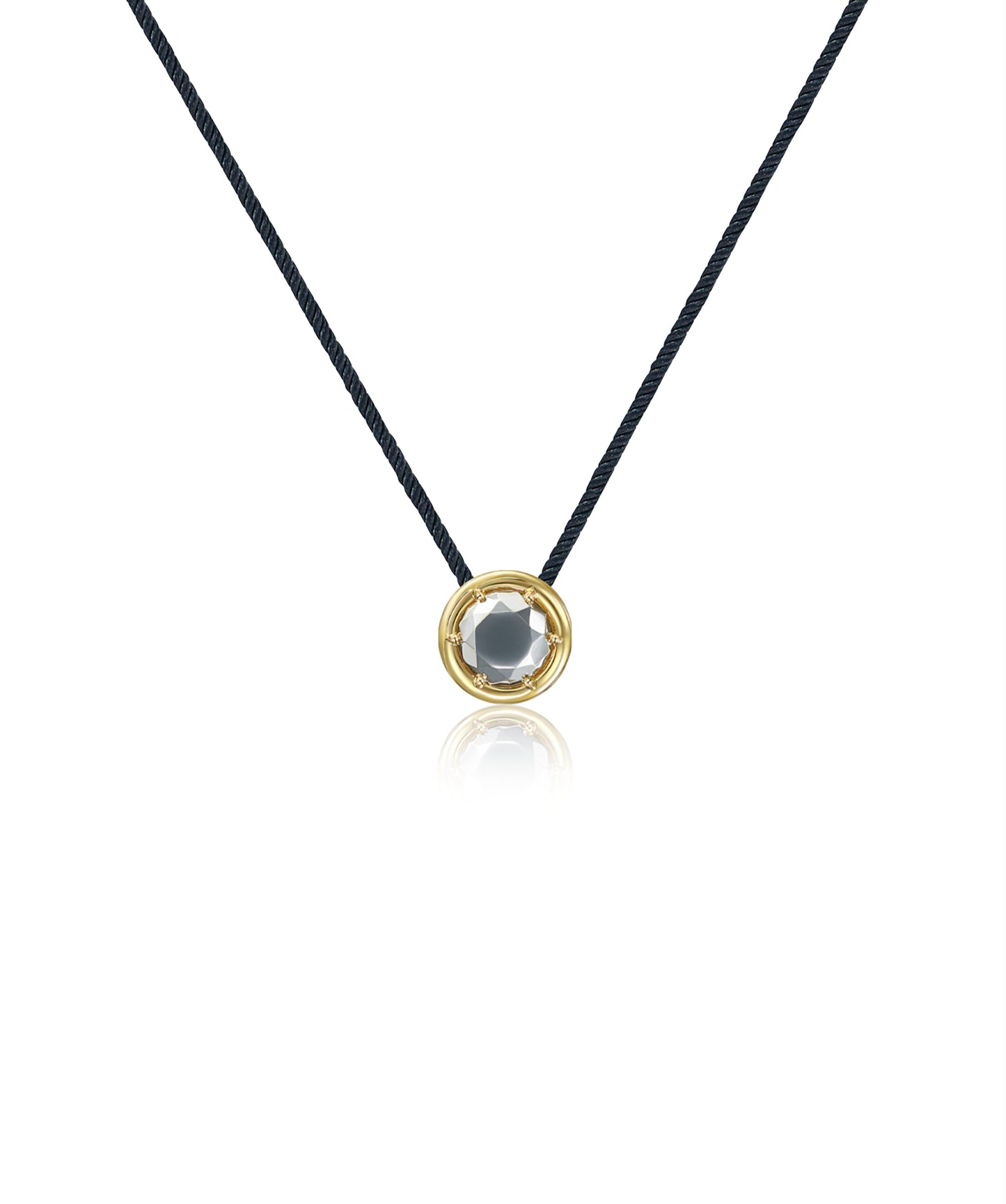 Tesui Sembra Pendant 18k Yellow Gold White Gold Round Motif