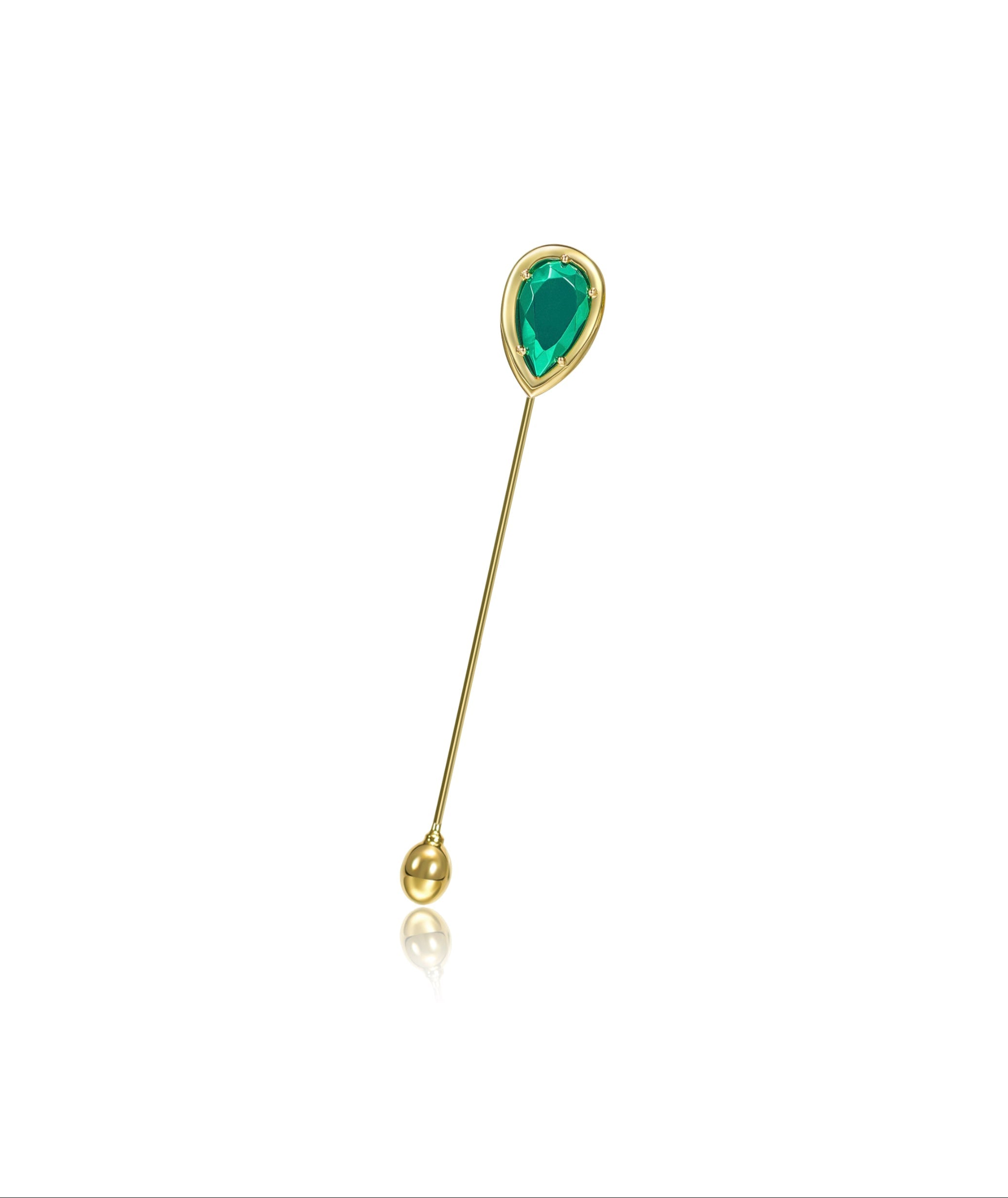 Sembra Sceptre Pin Pear Green Gold Gem