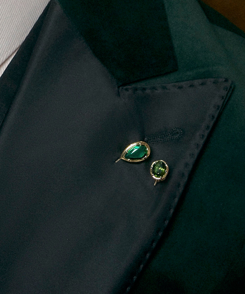 Sembra Crescent Pin Green