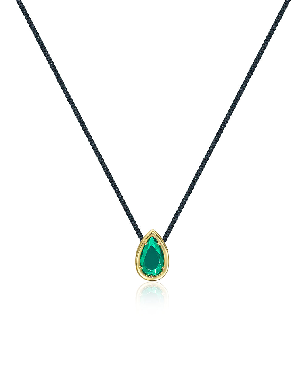 Sembra Pendant Pear Green Gold Gem