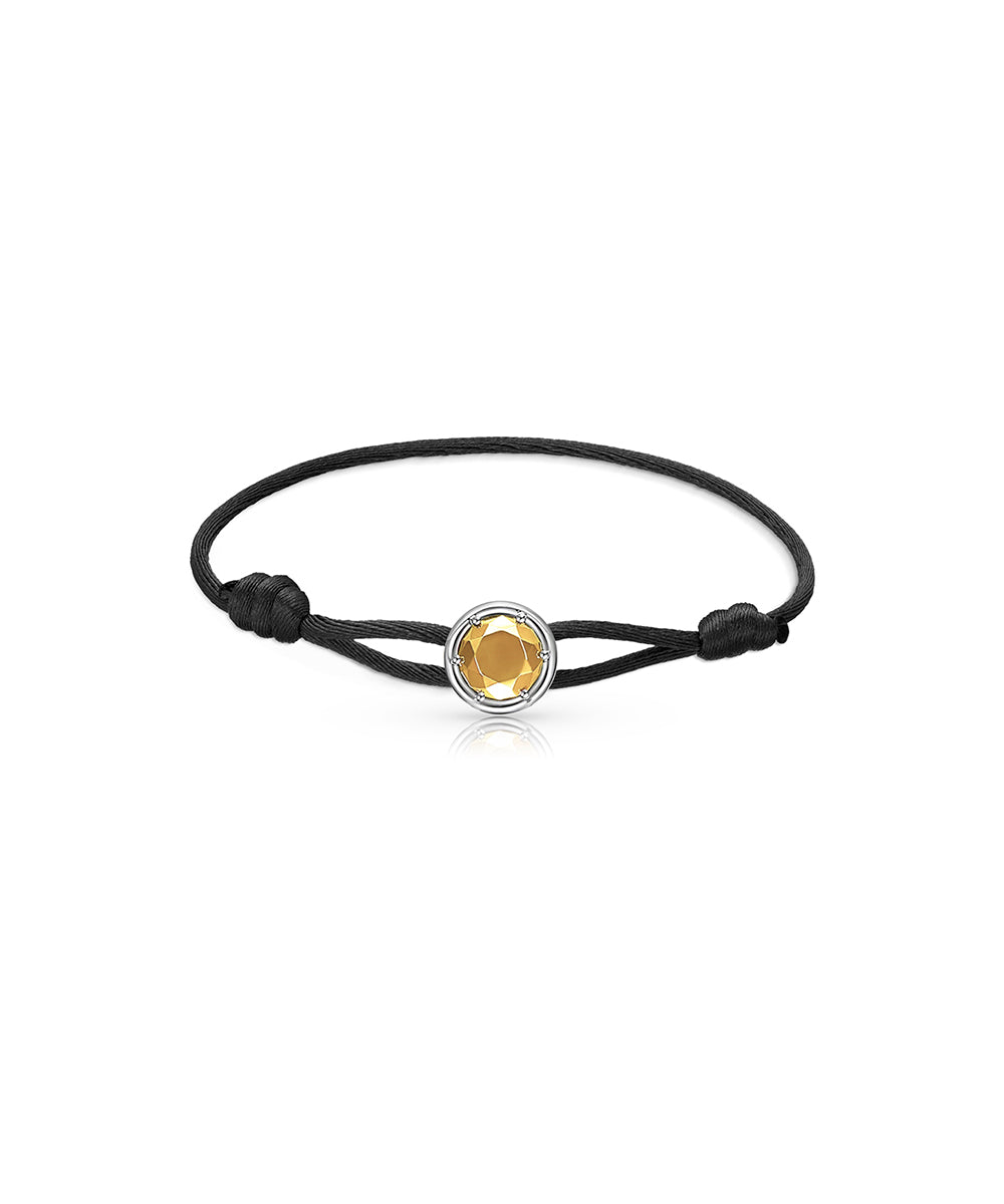 Sembra Bracelet 18k White Gold & Yellow Gold Round Faceted Motif 