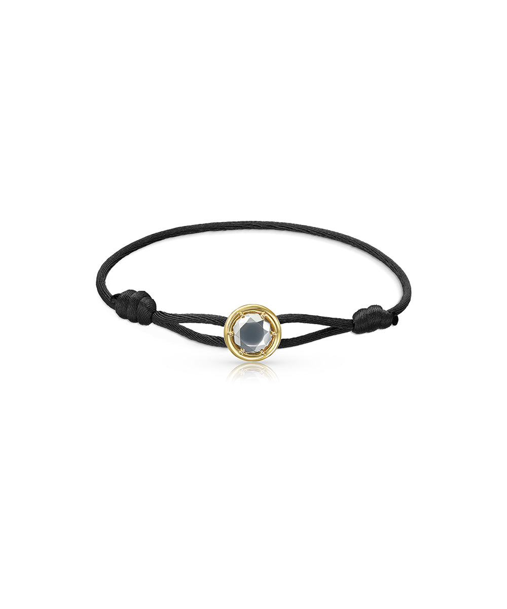 Sembra Bracelet 18k Yellow Gold & White Gold Round Faceted Motif 