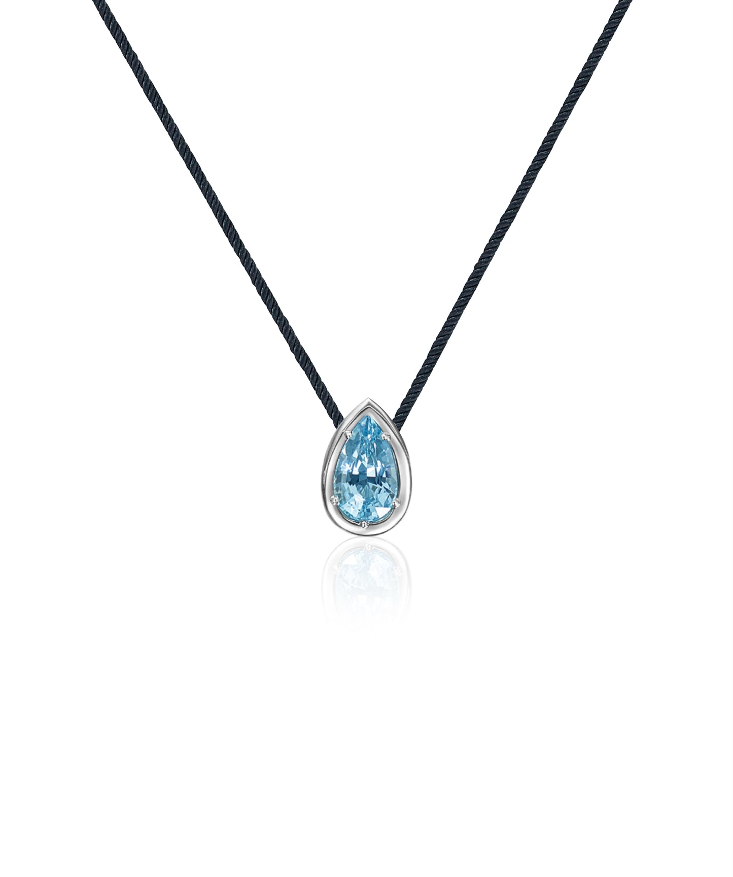 Tesui Sembra Pendant18k White Gold Pear Aquamarine