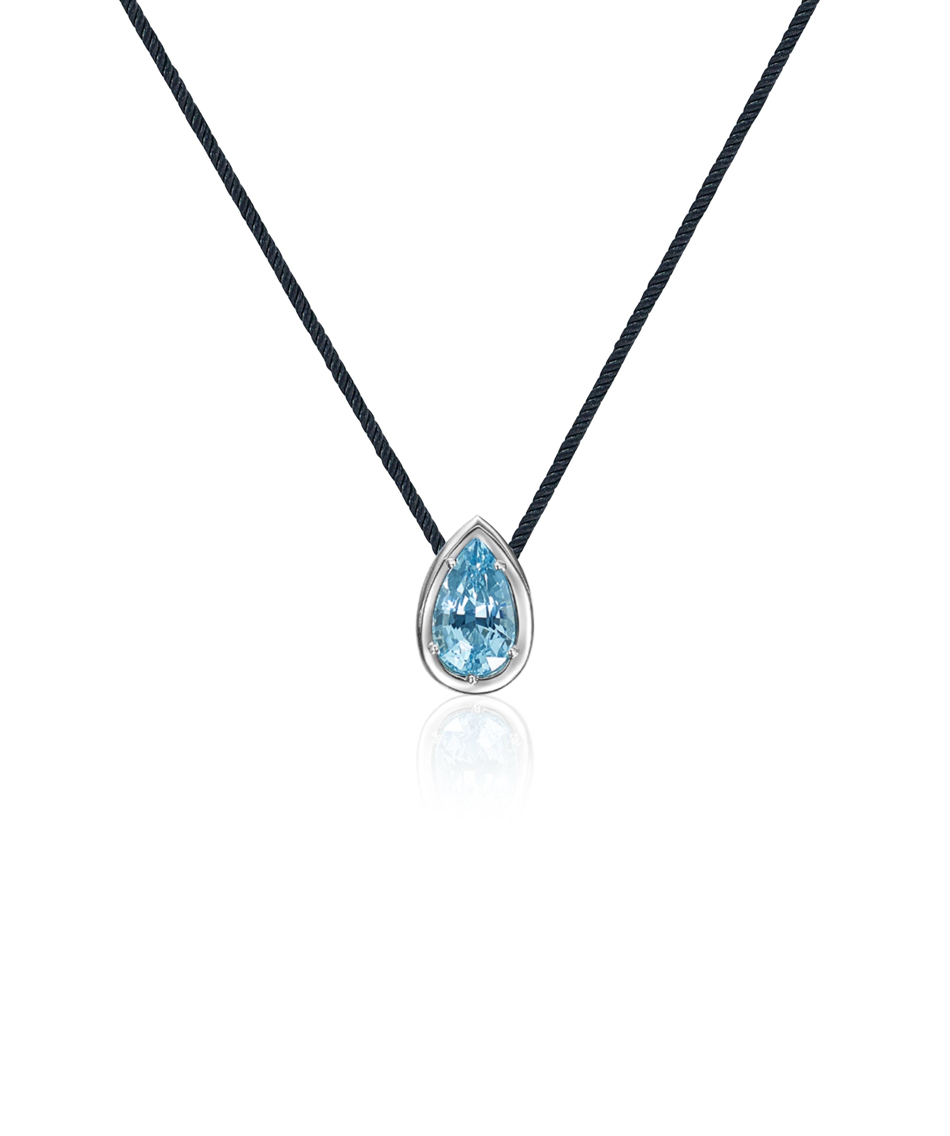 Tesui Sembra Pendant18k White Gold Pear Aquamarine