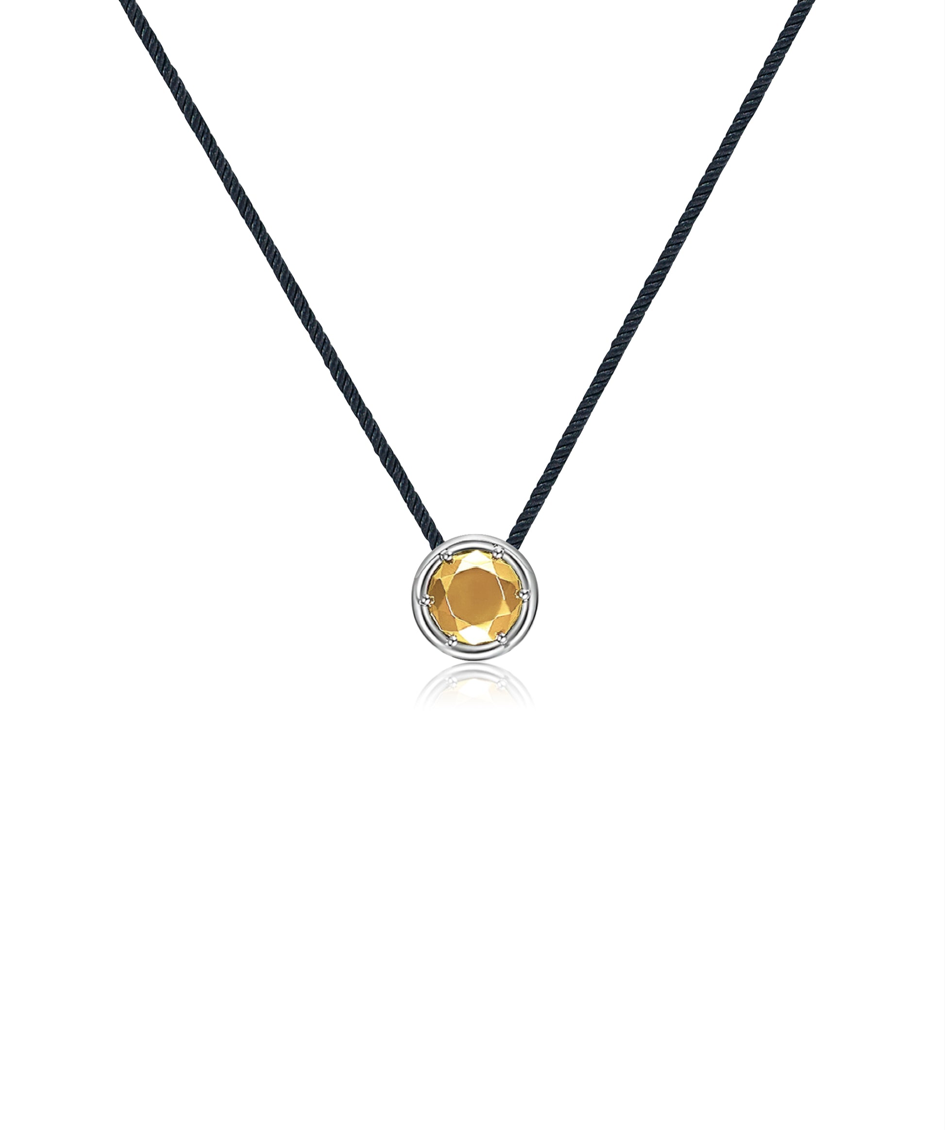 Tesui Sembra Pendant 18k White Gold & Yellow Gold Round Motif