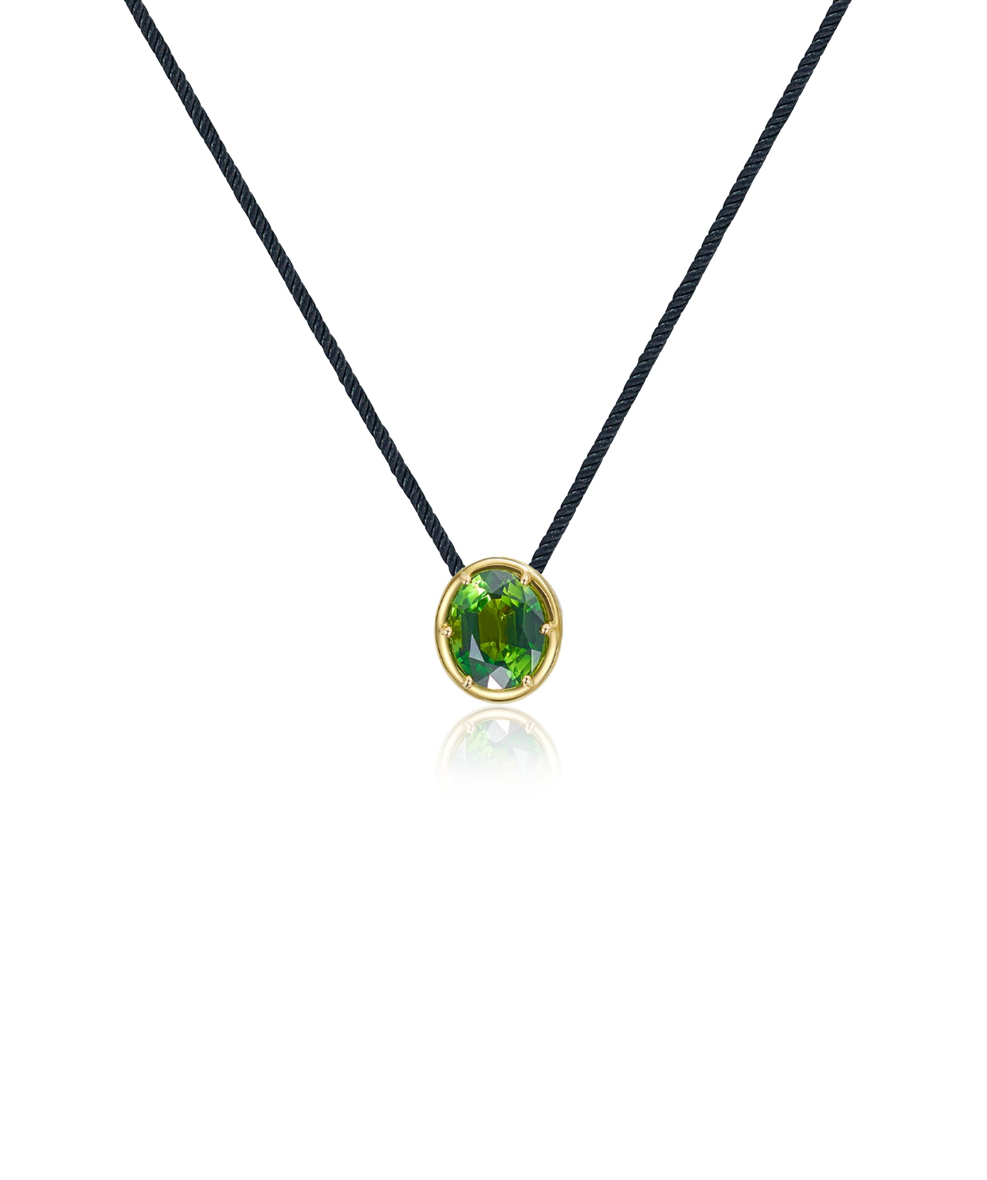 Tesui Sembra Pendant 18k Yellow Gold Green Tourmaline