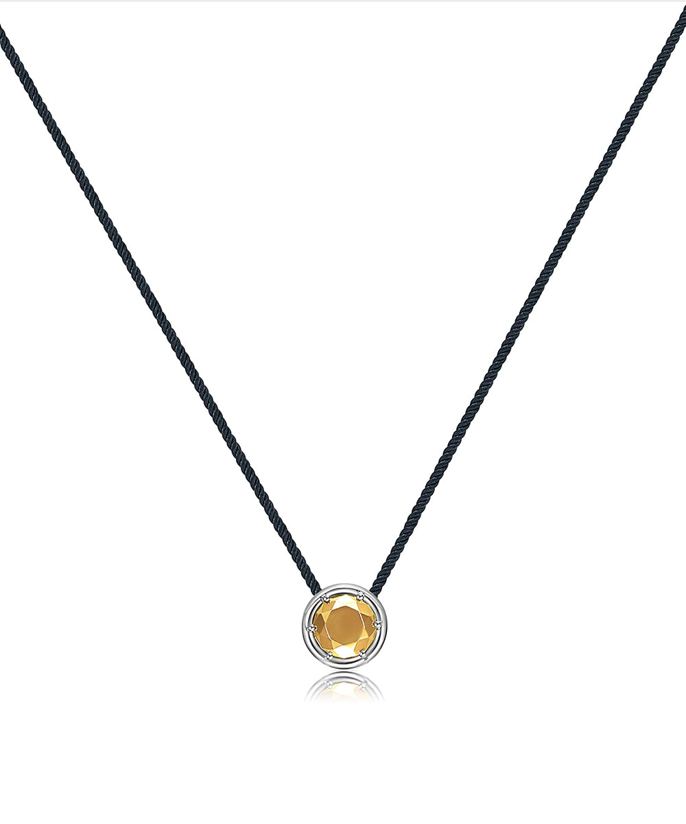 Sembra Pendant Round Yellow Gold Gem