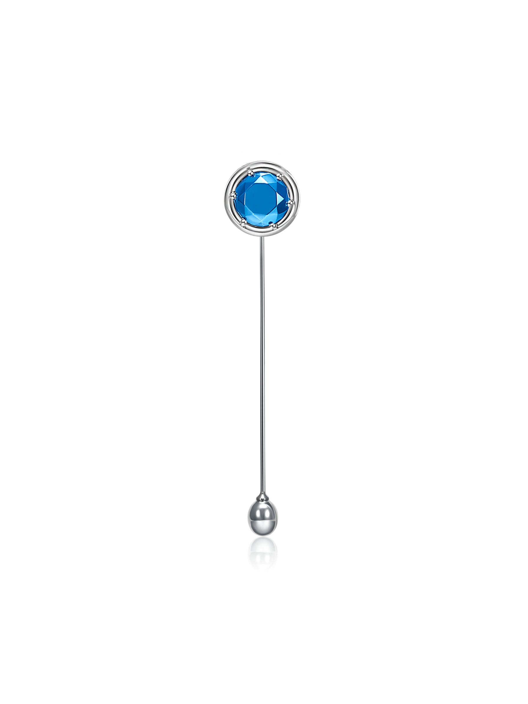 Sembra Sceptre Pin Round Blue Gold Gem