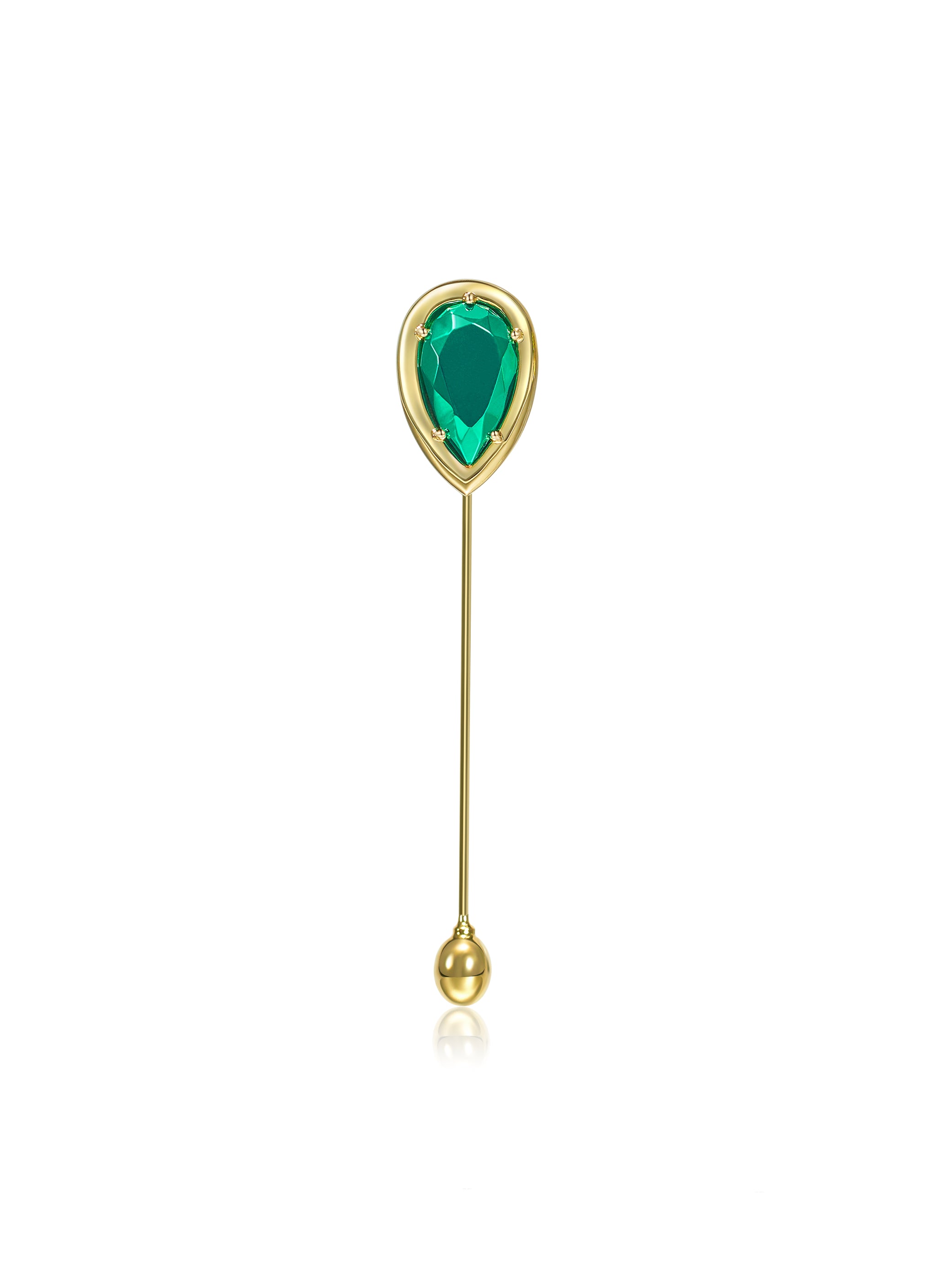 Sembra Sceptre Pin Pear Green Gold Gem