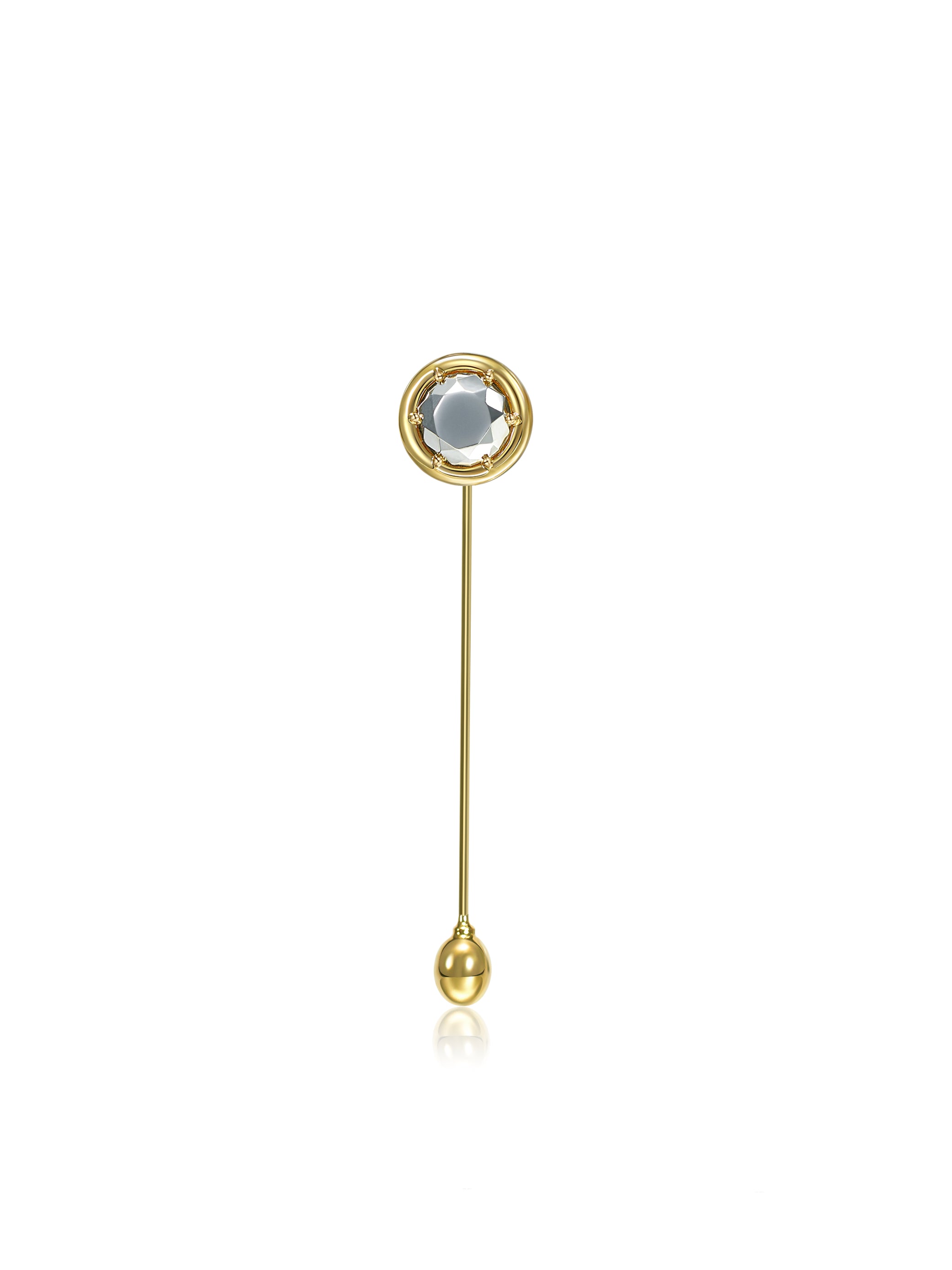 Sembra Sceptre Pin Round White Gold Gem